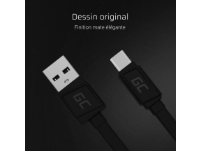 Green Cell Cable GCmatte USB-C Flat cable 25 cm with fast charging