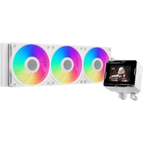 COOLER PCCooler "GT360M ARGB Display", skt. Intel si AMD, racire cu aer, 3 x 120mm, viteza rotatie pompa 2600 RPM, 3000 RPM, ARGB adresabil, alb "GT360M ARG Display WH" (timbru verde 2.00 lei)