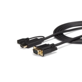 Cablu Startech HD2VGAMM10, HDMI - VGA + micro USB-B, 3m, Black
