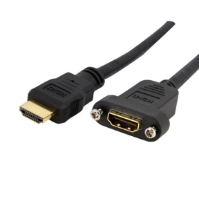 Cablu Startech HDMIPNLFM3, HDMI male - HDMI female, 0.9m, Black