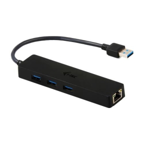 Hub USB i-tec U3GL3SLIM, 3x USB 3.2 gen 1 + 1x RJ-45, Black