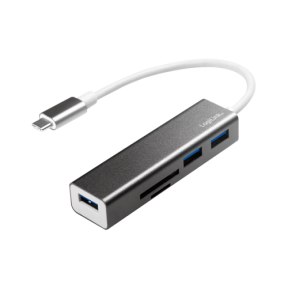 Hub USB Logilink UA0305, 3x USB 3.2 gen 1 + Card reader, Grey