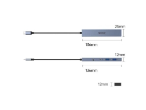 HUB USB Orico DHY-2U2C-GY, 4x USB 3.2 gen 2, Gray