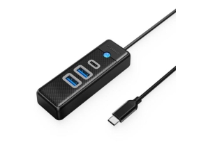 Hub USB Orico PWC2U-C3-015, 2x USB-A, 1x USB-C, Black