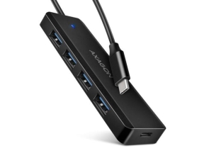 HUE-C1C, 4x USB 3.2 Gen 1, 0.2m, USB Type-C, Negru