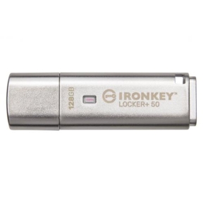 Stick Memorie Kingston IronKey Locker+50 128GB, USB 3.2 Gen 1, Silver