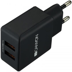 Incarcator Retea Canyon CNE-CHA03B, 2x USB, 2.1A, Black