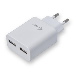 Incarcator retea i-tec, 2x USB, 2.4A, White