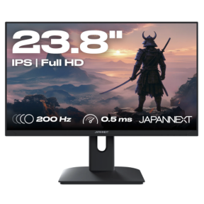 JAPANNEXT Monitor 23.8" IPS Full HD 200Hz 0.5ms, Adjustable Height and Tilt, Integrated Speakers, G-Sync/FreeSync