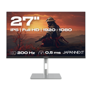 JAPANNEXT Monitor 27" IPS 200Hz 0.5ms Full HD, Height & Tilt Adjustment (HSP) Integrated Speaker, G-Sync/FreeSync