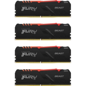 Kit memorie Kingston FURY Beast RGB 128GB, DDR4-3200MHz, CL16