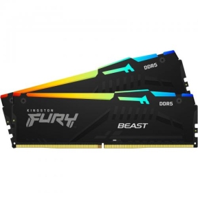 Kit Memorie Kingston FURY Beast RGB, 32GB, DDR5-4800MHz, CL38, Dual Channel