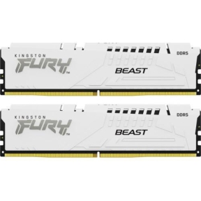 Kit Memorie Kingston Fury Beast White Intel XMP 3.0, 32GB, DDR5-5200MHz, CL36, Dual Channel