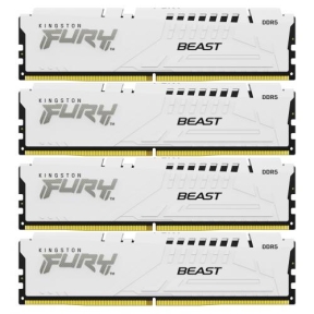 Kit Memorie Kingston Fury Beast White Intel XMP 3.0, 128GB, DDR5-5200MHz, CL40, Quad Channel