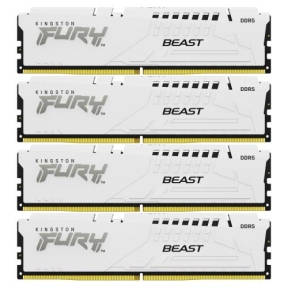 Kit Memorie Kingston Fury Beast White Intel XMP 3.0, 64GB, DDR5-5600MHz, CL40, Quad Channel