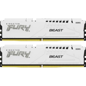 Kit Memorie Kingston Fury Beast White AMD EXPO/Intel XMP 3.0, 32GB, DDR5-6000MHz, CL36, Dual Channel