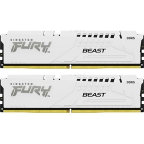 Kit Memorie Kingston Fury Beast White AMD EXPO/Intel XMP 3.0, 64GB, DDR5-6000MHz, CL36, Dual Channel
