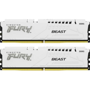 Kit Memorie Kingston Fury Beast White Intel XMP 3.0, 32GB, DDR5-6000MHz, CL40, Dual Channel