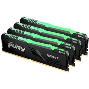 Kit memorie Kingston FURY Beast RGB 128GB, DDR4-3600MHz, CL18, Quad Channel