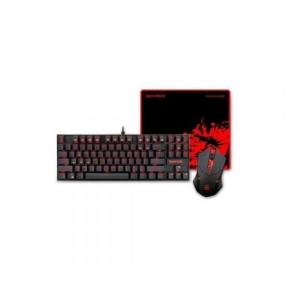 Kit Redragon Essentials 3-in-1 V2 - Tastatura Kumara, Red LED, USB, Black + Mouse Optic Centrophorus, USB, Black + Mouse Pad Archelon M, Black-Red