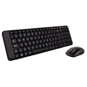 Kit Wireless Logitech MK220 - Tastatura, USB, Layout Italia, Black + Mouse Optic, USB Wireless, Black