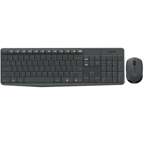 Kit Wireless Logitech MK235 - Tastatura, USB, Layout Elvetia, Grey + Mouse Optic, USB, Grey
