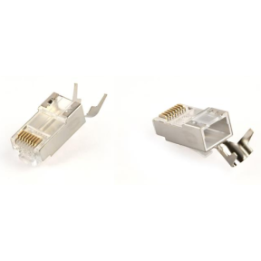 MUFA RJ-45 GEMBIRD pt. cablu FTP/SFTP, Cat7, RJ-45 (T) ; RJ-45 (T) tip pass-through, ecranat, plastic cu metal,100 buc, "LC-PTF7-01/100"