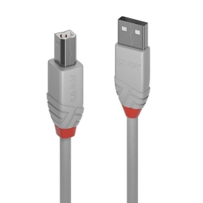 Cablu Lindy 36683, USB 2.0 - USB-B, 2m, Gray