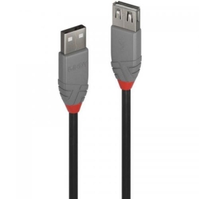 Cablu Lindy LY-36702, USB 2.0 male - USB 2.0 female, 1m, Black