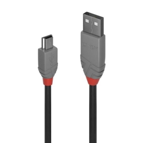 Cablu Lindy LY-36721, USB 2.0 - Mini USB-B, 0.5m, Black