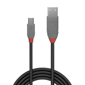 Cablu de date Lindy LY-36725, USB 2.0 - miniUSB, 5m, Black