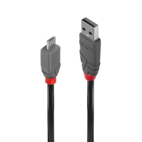 Cablu Lindy LY-36731, USB 2.0 - microUSB, 0.5m, Black