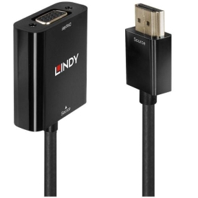 Cablu Lindy LY-38291, HDMI - VGA, 1m, Black