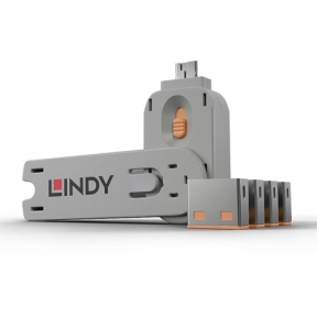 Lindy 4xUSB Type A Port Blocker Key Oran
