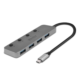 Hub Lindy 4 Port USB 3.2 buton On/Off - LY-43383