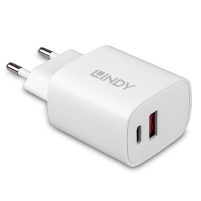 Incarcator RETEA Lindy 73413, USB-A, USB-C, 20W, White