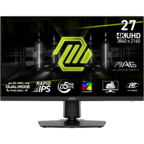 MAG 272URDF E16, 27", Rapid IPS, UHD, 3840x2160, HDMI, DisplayPort, Dual model 160Hz / 320Hz, AMD FreeSync Premium, Pivot, 160Hz, 0.5ms, Negru