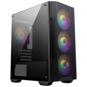 Carcasa MSI MAG FORGE M100A D60, Micro ATX Tower, RGB, Sursa 600W, 80+, Negru