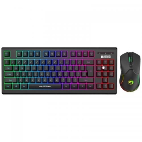 Kit Wireless Marvo KW516 - Tastatura, RGB LED, USB, Black + Mouse Optic, RGB LED, USB, Black