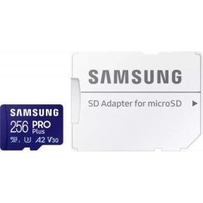 Memory Card microSDXC Samsung PRO Plus MB-MD256SA/EU 256GB, Class 10, UHS-I U3, V30, A2 + Adaptor SD