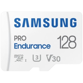 Memory Card microSDXC Samsung PRO Endurance 128GB, Class 10, UHS-I U3, V30 + Adaptor SD