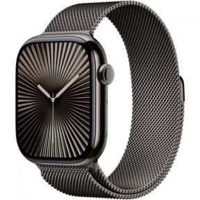 SmartWatch Apple Watch S10 Titanium, 1.96inch, 4G, Curea Inox S/M, Slate Milanese Loop