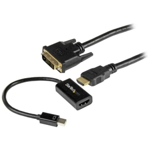 Kit Adaptor Startech MDPHDDVIKIT, mini Displayport - HDMI, Black + Cablu HDMI - DVI, 1.8m, Black