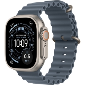 SmartWatch Apple Watch Ultra 3 Titanium, 1.98 inch, 5G, Curea Silicon, Natural - Anchor Blue Ocean Band