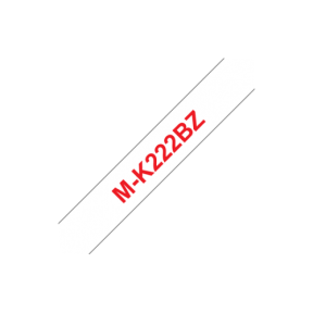 MK-222BZ PLASTIC LABELLING TAPE/9MM 8M RED ON WHITE NON-LAMIN