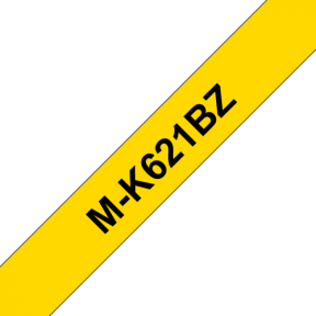 MK-621BZ PLASTIC LABELLING TAPE/9MM 8M BLACK ON YELLOW NON-LAMIN