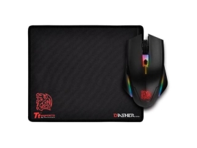 Kit Mouse Optic Thermaltake eSports Talon Elite, RGB LED, USB, Black + Mouse Pad Dasher Mini, Black