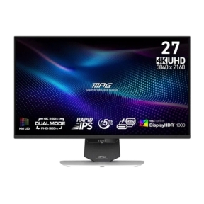 MPG 274URDFW E16M, 27", Rapid IPS, Dual mode 4K/ 160 Hz - FHD/ 320 Hz, HDMI, DisplayPort, AMD FreeSync Premium, NVIDIA G-SYNC, Pivot, 0.5ms, Alb