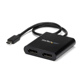 Adaptor Startech MSTCDP122DP, 2x DisplayPort - USB-C, Black