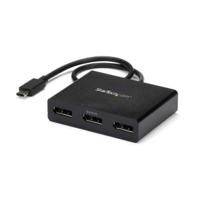 Adaptor Startech MSTCDP123DP, 3x DisplayPort - USB-C, Black